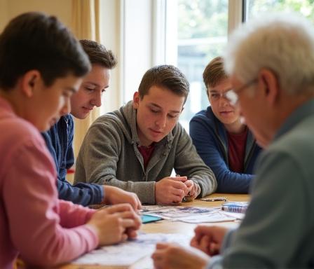 Transition Year students engaged in a civic service learning placement with community elders in Dublin